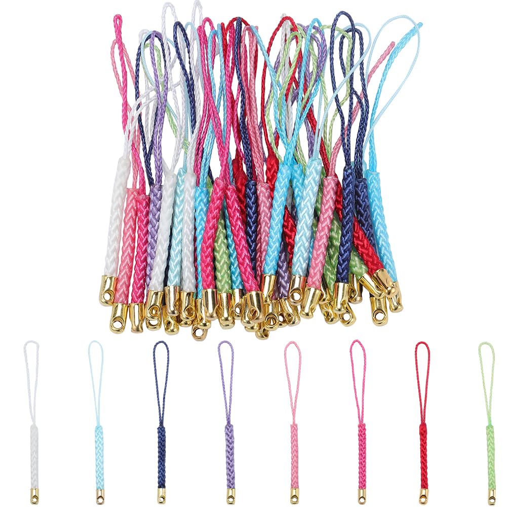 GORGECRAFT 45Pcs 9 Colors Phone Lanyard Straps Hand Wrist Strap Multi-Functional Cell Phone Charm String Lariat Lanyards with Gold Finding for Hanging Cellphone Keyring Trinkets USB Flash Drives Gifts