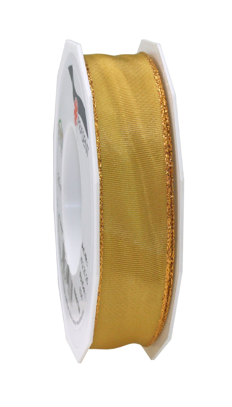 Präsent - Manhattan Wired Taffeta Ribbon Gold 25-m-Roll 25 mm width — image 1