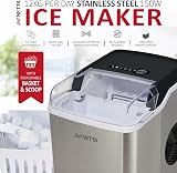 NETTA Ice Maker Machine Counter Top 12kg/Day 1.8L Tank Stainless Steel view 2