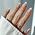 Glamnetic Press On Nails - MaDamn | French Tip UV Finish Short Pointed Almond Fake Nails, Salon Quality Semi-Transparent Nail