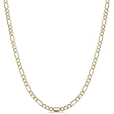 Kooljewelry 10k Yellow Gold 3.5 mm Figaro Link Chain Necklace Nekclace (18, 20, 24, 30 or 36 inch)