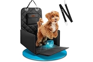 Cokiki Dog Car Seats for Small Dogs,Detachable Foldable Dog Booster Car Seat Under 28lbs, Pet Cat Car Seat Travel Bed with Adjustable Straps and Storage Pockets (Black)