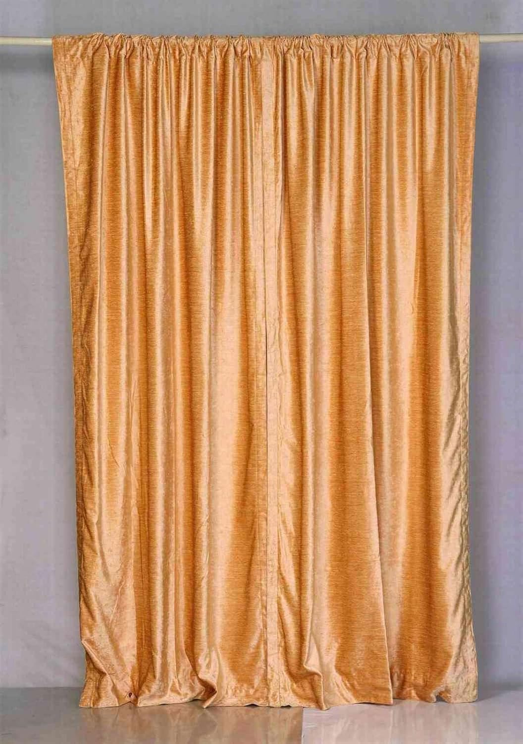 Amazon Com Peach Rod Pocket Velvet Curtain Drape Panel 43w