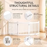 Yaheetech Wooden Dog Gate Indoor 3 Panels 61 cm H 152 cm L White view 5