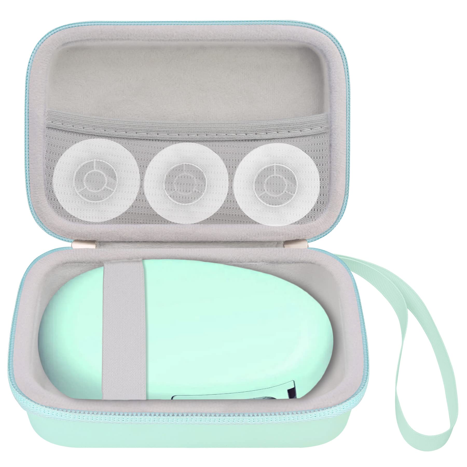 Elonbo Carrying Case for Phomemo D30 Label Maker Machine/Phomemo D35, Portable Bluetooth Label Printer Travel Bag,Small Mini Smart Phone Handheld Labeler Storage Holder,Pocket Fits Label Paper,Green