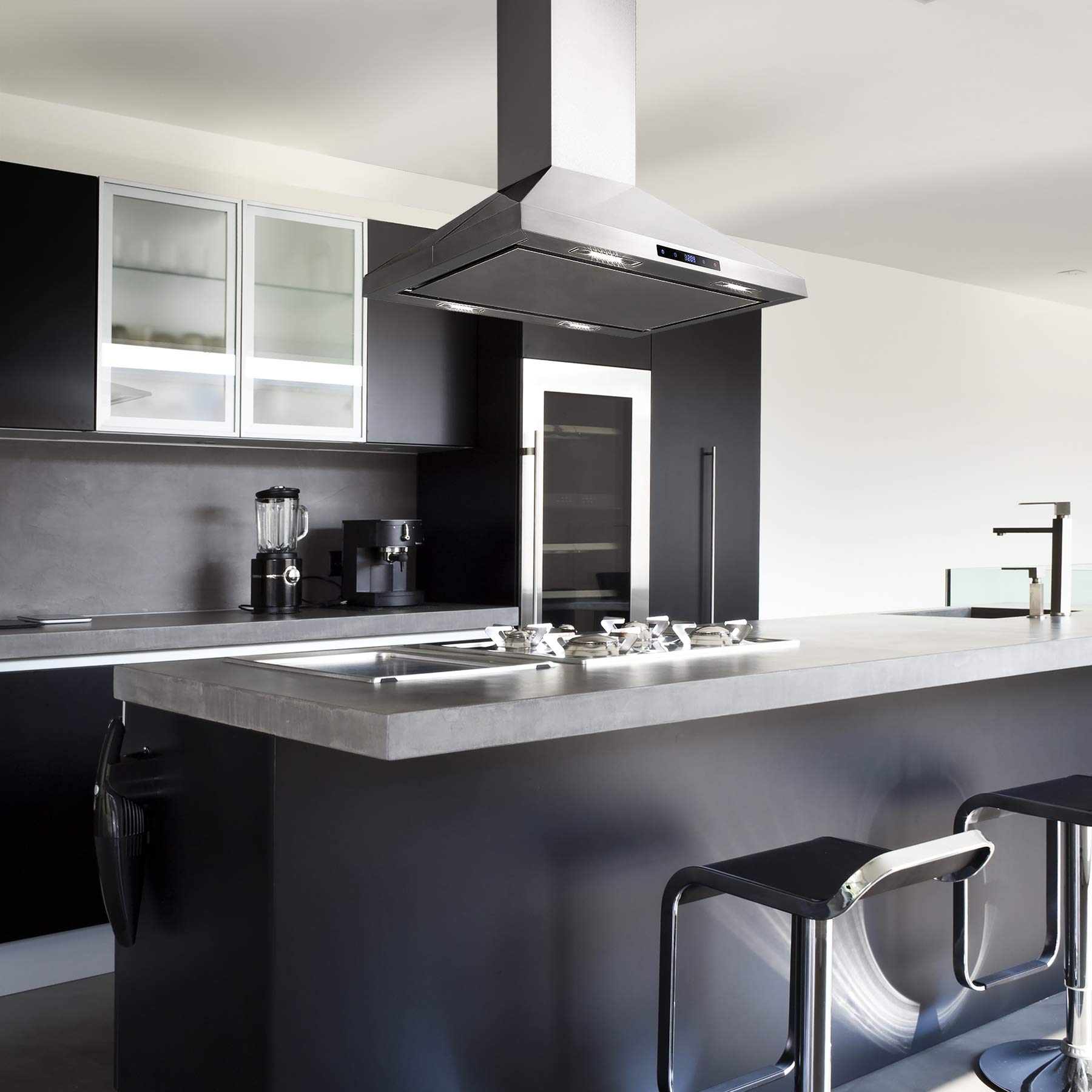 AKDY Island Mount Range Hood 36” StainlessSteel Hood Fan for Kitchen