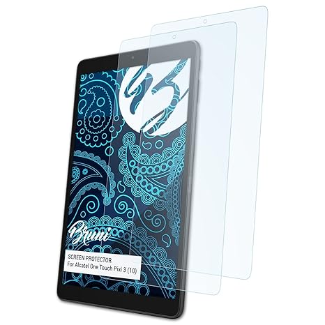 Bruni Schutzfolie für Alcatel One Touch Pixi 3 (10) Folie, glasklare Displayschutzfolie (2X)