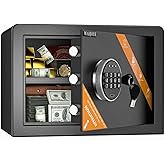 WASJOYE Security Home Safe Box - 1.2 Cubic Feet Cabinet Safe with Digital Keypad Safety Key Lock Type-C Port Alarm System, Sm