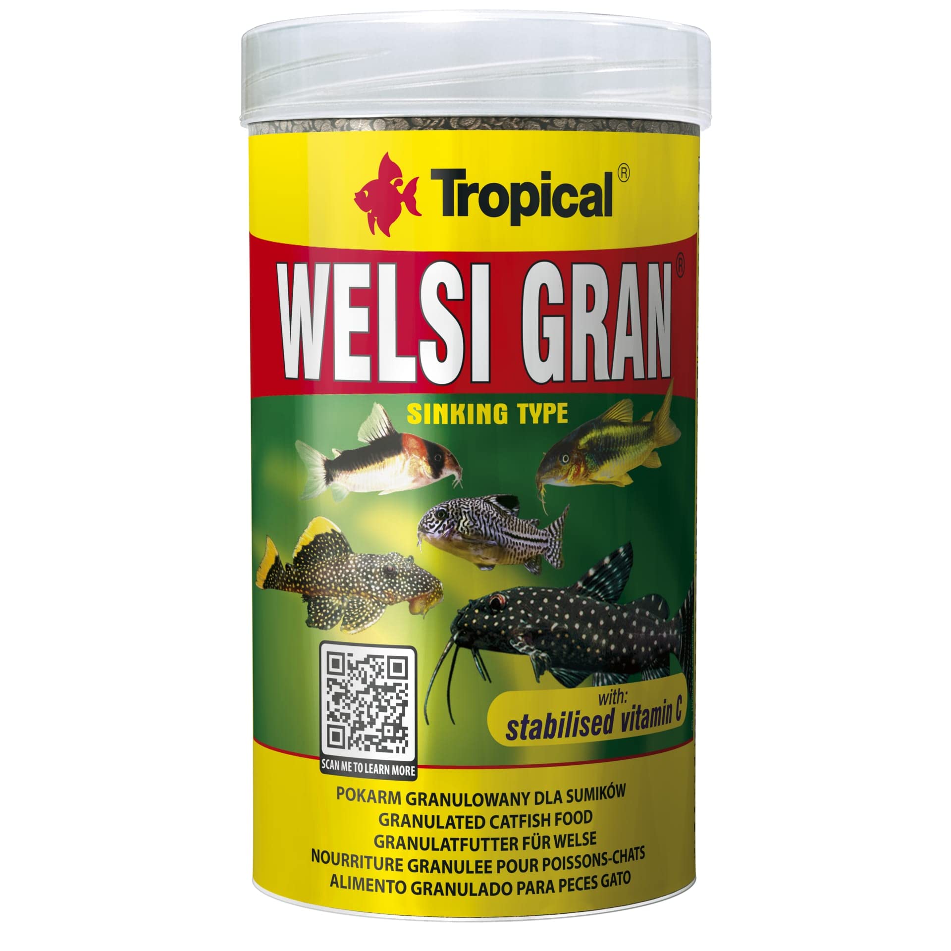 WELSI GRAN 250ml / 162,5G sinking granules for catfish & bottom-feeding fish with stabilized vitamin C