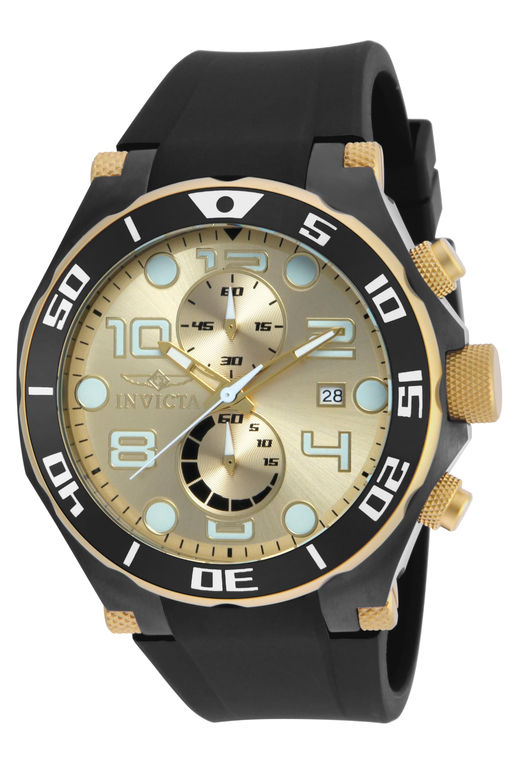 Invicta 17815 Pro Diver Reloj de acero inoxidable bicolor con banda negra para hombre