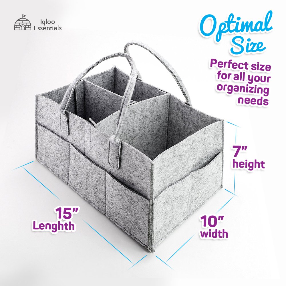 Baby Diaper Caddy Portable Car Travel Organizer for Baby Wipes and Diapers | Large Nursery Organizer for Boys, Girls | Unisex Lightweight | Baby Shower, Birthday, Wedding Gifts New