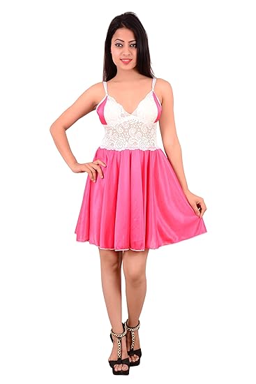 Satin Baby Doll Dresses with Panty - Multi Color