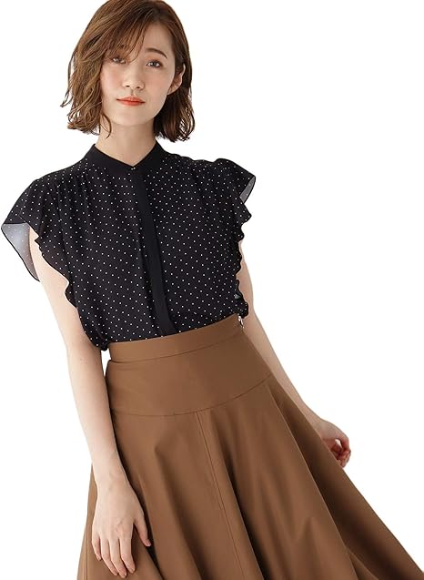 Amazon Ag バイ アクアガール シャツ ブラウス バイカラージョーゼットブラウス C108 レディース ブラック 119 38 M シャツ ブラウス 通販