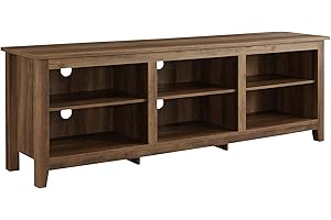 Walker Edison Wren Classic 6 Cubby TV Stand for TVs up to 80 Inches, 70 Inch, Rustic Oak