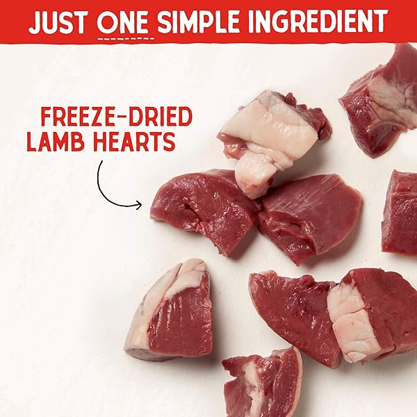 STELLA & CHEWY’S FREEZE-DRIED RAW LAMB HEART DOG TREATS – SINGLE INGREDIENT, NO ADDITIVES – PREMIUM TRAINING TREATS – PERFECT FOR PICKY EATERS – 3OZ BAG