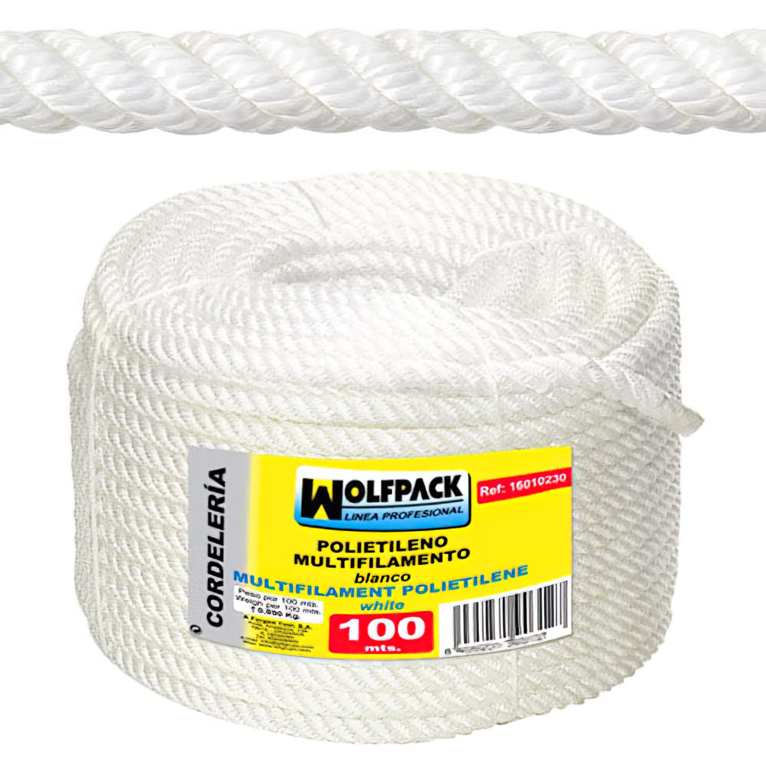 Wolfpack 16010205 Roll of Polypropylene Multifilament Rope 100 m x 6 mm