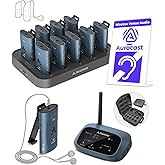 Avantree AuraPlex MX - Auracast Assistive Listening Devices for Churches | Works with Auracast Hearing Aids, 328 ft Range, Expandable for Churches and Events, Includes 1 Transmitter and 10 Receivers