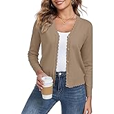 Womens Long Sleeve V-Neck Button Down Cardigan Knit Shrugs Sweater