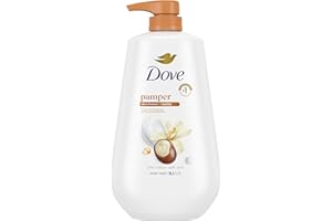 Dove Body Wash with Pump Pamper Shea Butter & Vanilla for 24hr Lotion-Soft Skin Moisturizing Skin Cleanser with No Sulfates No Parabens 30.6 oz