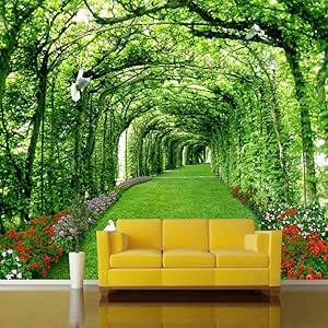 Fondo De Pantalla 3D Césped De Árbol Verde, 260X250Cm Papel Tapiz Mural