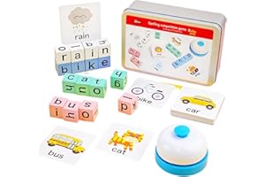 Spelling Games - 260g Word Building Activities | Letters Sorting Spelling Games | Words Alphabet Puzzle | Educational Toys wi