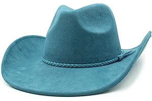 CCAKXCJJ Western Cowboy Hat for Women Men Classic Fedora Hats Wide Brim Suede Cowboy Hat for Women with Buckle Belt
