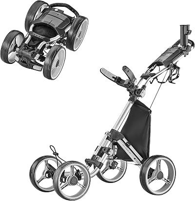 Caddytek Explorer V8 Golf Push Cart Unisex Silver 2-Stage Fold