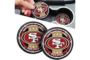 AOLLPU Aoolpu 2PCS Car Cup Holder Coasters Accessories, 2.75-Inch Car Interior Coasters Accessories for Football Fans, Durable Non Slip Silicone Mat for All Vehicles