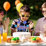 VAINECHAY Blue Star "Happy Birthday" Cake Topper for Boys Men Girls Kids Baby view 5