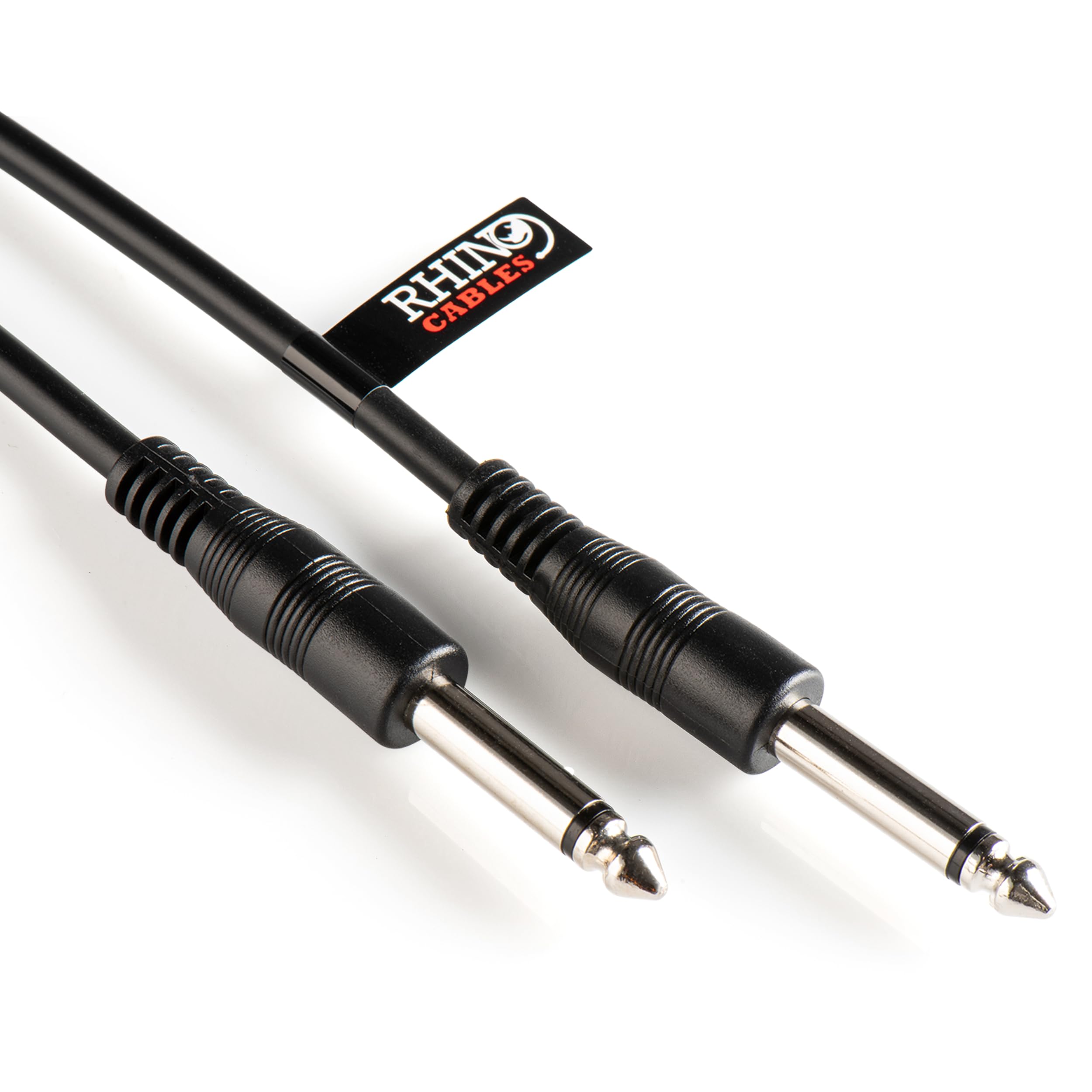 rhinocables 6.35mm Mono & TRS Jack Stereo Cable|Male to Male Connectors | Multi Instrument Compatibility for Guitar, Bass, Keyboard, Amp & Mixing | Premium Sound Quality Performance (10m)