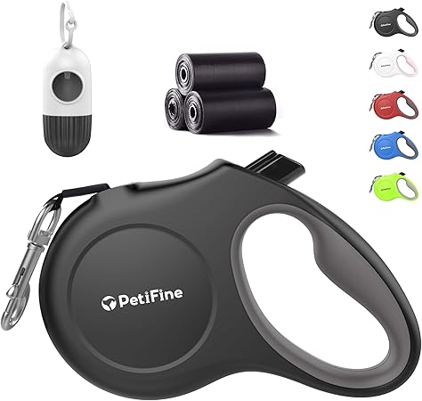 retractable dog leash with poop bags