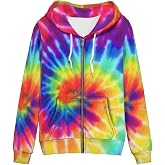 Biyejit Women's Novelty Print Zip Up Hoodies Long Sleeve Hooded Sweatshirt Jacket with Pocket