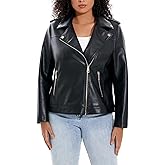 Women's Faux Leather Jacket Plus Size Motorcycle Biker Outwear Pu Zip Up Moto Coat