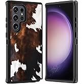 ZXHSBROK for Samsung Galaxy S25 Ultra Case, Military Grade Heavy Duty 3-Layer Shockproof Drop Protective Cover for Samsung Galaxy S25 Ultra 5G 6.9" 2025, Brown Cow Print