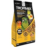 Hari Hagen Tropimix Enrichment Food for Cockatiels &amp; Lovebirds, 2 lb. | HARI Parrot Food with Seeds, Fruit, Nuts, Vegetables, Grains, and Legumes