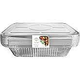 Sturdy Pack Aluminum Foil Pans with Lids, 9"x13"x2.5" – Half-Size Disposable Steam Table Pans for Catering, Baking, Cooking, 