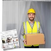 Acepunch PVC Strip Curtain Kit for 4x7 ft Doorways, Pre-Cut Clear Strips (48Wx84H) with Mounting Rail &amp; Hardware, 50% Overlap Vinyl Door Strips for Walk-in Cooler, Warehouse, Garage