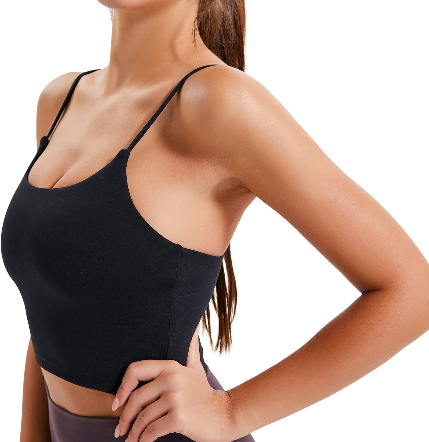 Women Yoga Tank Tops Padded Sports Bra Workout Fitness Running Crop Top at  Women’s Clothing store