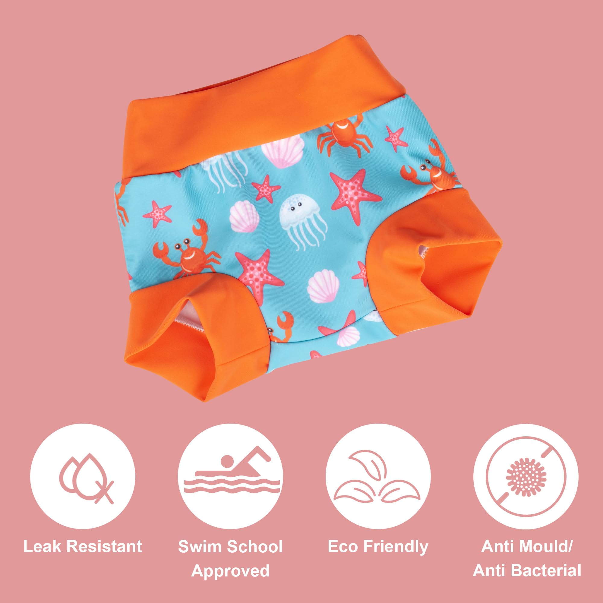 BIG ELEPHANT Baby Schwimmwindeln 3er Pack – Wiederverwendbare, Verstellbare & Waschbare Badehose für Babys & Kleinkinder 3
