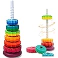 FineSource Spinning Stacking Toys-Spin Toys ABS Plastic and Color Rainbow Design,Focus on Children Educational Kids Brain Dev