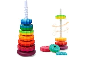 FineSource Spinning Stacking Toys-Spin Toys ABS Plastic and Color Rainbow Design,Focus on Children Educational Kids Brain Dev
