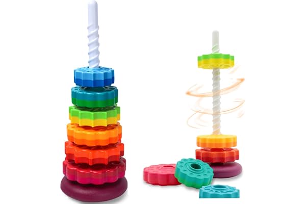 FineSource Spinning Stacking Toys-Spin Toys ABS Plastic and Color Rainbow Design,Focus on Children Educational Kids Brain Dev