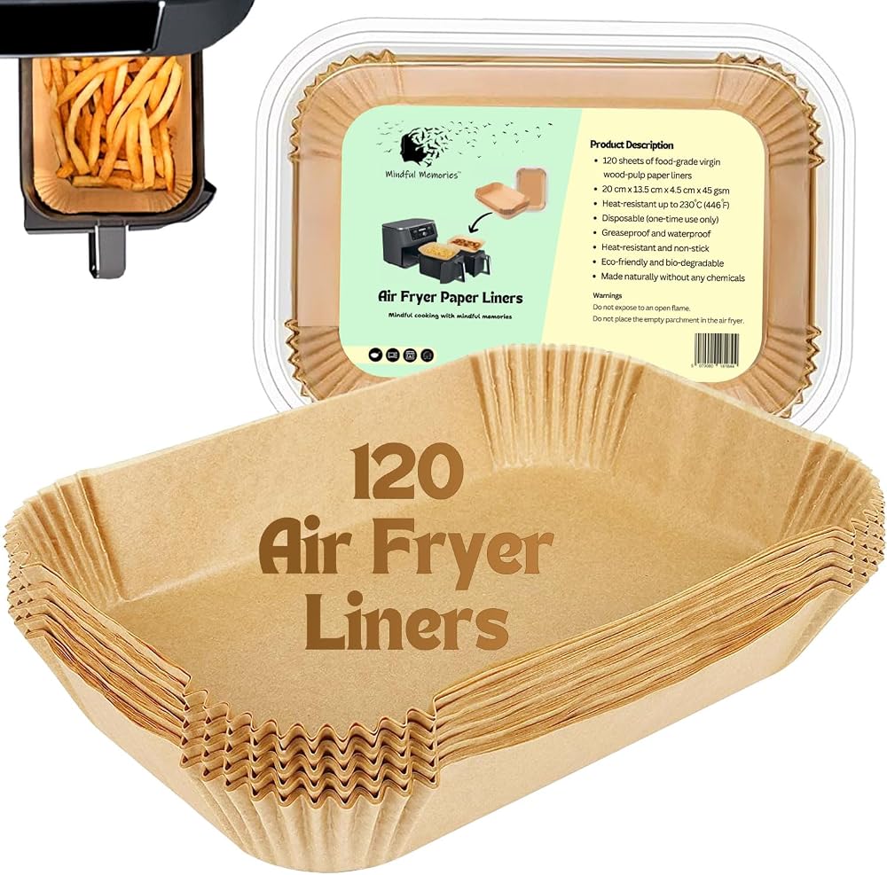 Mindful Memories Air Fryer Liners 120 pcs Non-Stick for Ninja Fryer