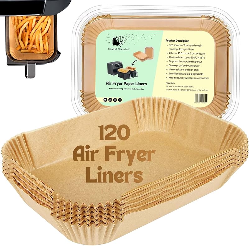 Mindful Memories Air Fryer Liners 120 pcs Non-Stick for Ninja Fryer
