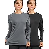 isnowood Women's Sun Protection Long Sleeve Shirts, UPF 50+ UV Rash Guard Swim Shirt, Workout Hiking Running Athletic Tops