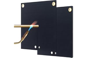 FIREWESS Welding Blanket Fireproof, 12x12inch Soldering Heat Shield Mat for Torch, Flame Protector, Soldering Repairs with Hole for Pipe Soldering, 2pack Welding Pad for Plumbing