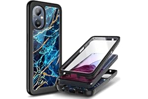 NZND Case for OnePlus Nord N20 5G with [Built-in Screen Protector], Full-Body Protective Shockproof Rugged Bumper Cover, Impact Resist Phone Case (Marble Sapphire)