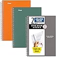 Five Star Spiral Notebooks, 2 Subject, College Ruled Paper, 100 Sheets, 6" x 9-1/2", Seaglass Green, Sedona Orange and Gray, 3 Pack (38618)