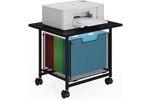 SBANMAO Rolling File Cabinet Cart for Letter Size,Filing Cabinet for Home Office with Drawer,Hanging File Folders Organizer for Under Desk Storage,Mobile Printer Stand with Wheels,Black