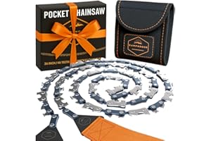 CAMPNDOOR Pocket Chainsaw Survival Gear Supplies - Hand Chain Saw for Camping, Hiking & Backpacking - Manual Wire Saw for Trees - Portable Survival Equipment - Bushcraft Gear & Prepper Supplies Military